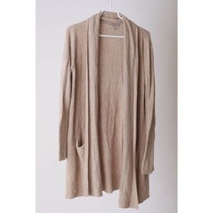 Barefoot dreams cozichic lite beige long cardigan size large with pockets